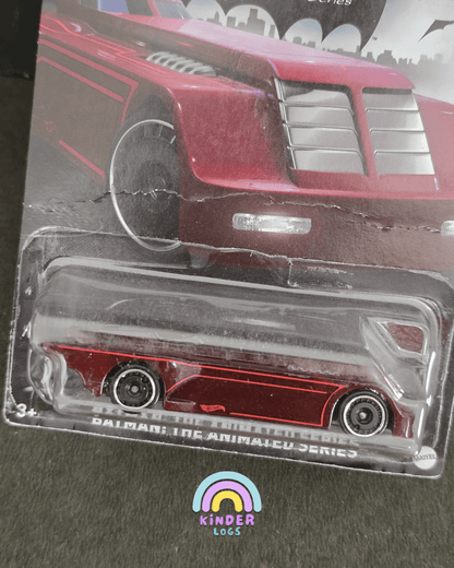 Hot Wheels Animated Batman Batmobile (Maroon) - Creased Card (Imported) - Kinder Logs