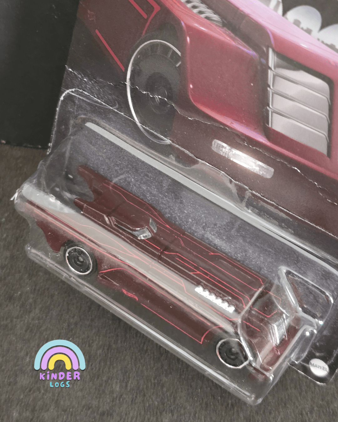 Hot Wheels Animated Batman Batmobile (Maroon) - Creased Card (Imported) - Kinder Logs