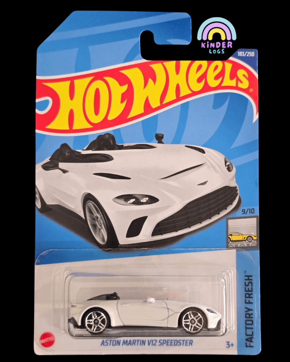 Hot Wheels Aston Martin V12 Speedster - White - Kinder Logs