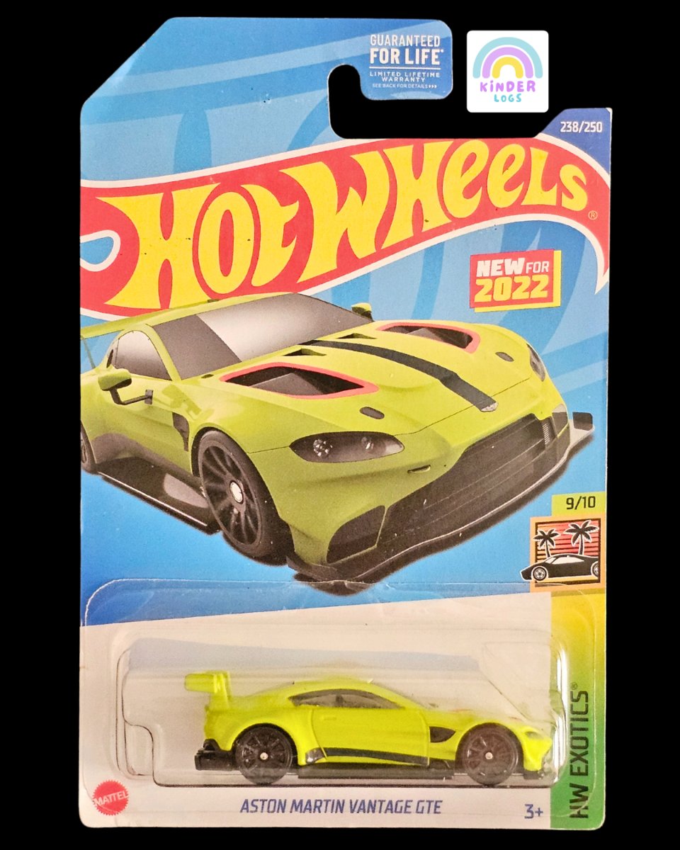 Hot Wheels Aston Martin Vantage GTE - Green Color - Kinder Logs