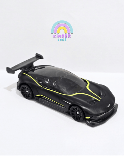 Hot Wheels Aston Martin Vulcan - Matte Black (Uncarded) - Kinder Logs