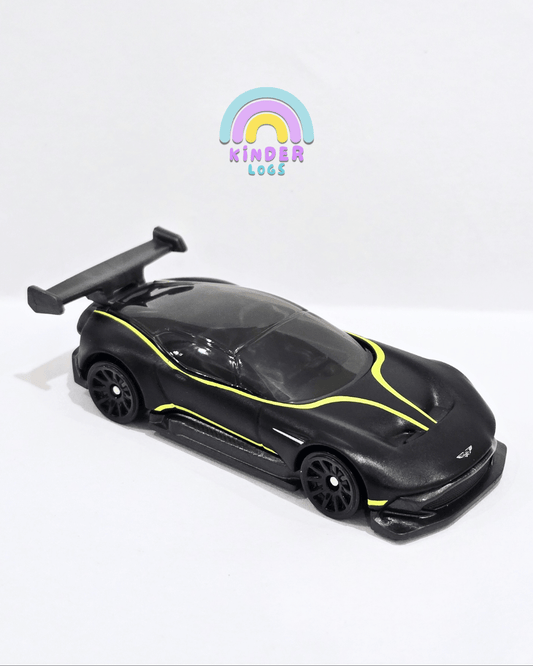 Hot Wheels Aston Martin Vulcan - Matte Black (Uncarded) - Kinder Logs