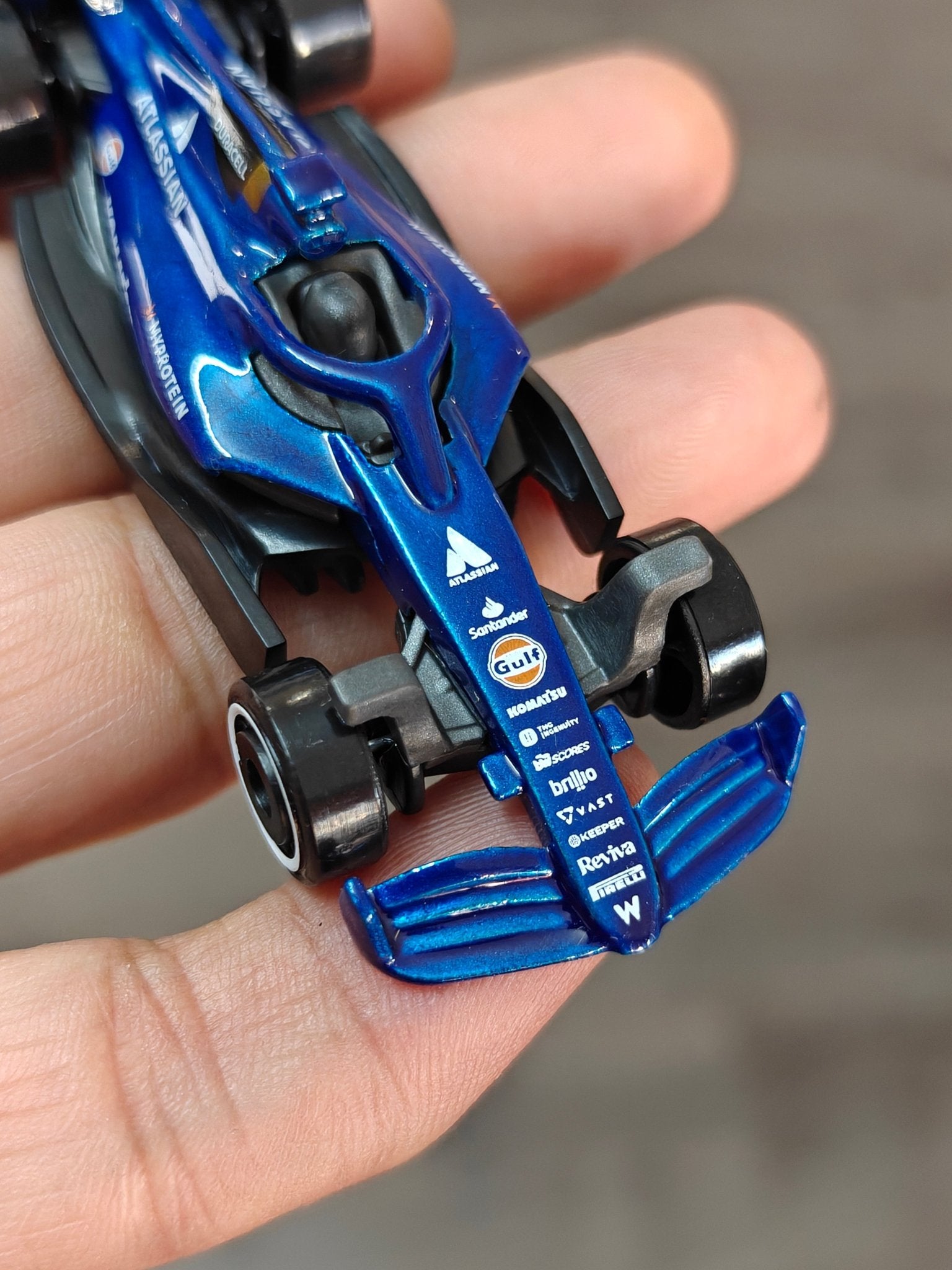 Hot Wheels Atlassian Williams F1 Car - Blue (Uncarded - New) - Kinder Logs