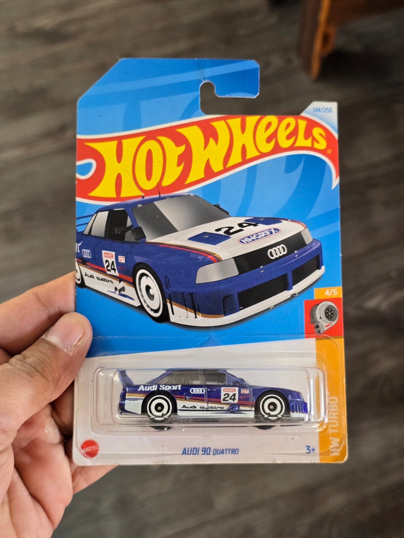 Hot Wheels Audi 90 Quattro - Blue (Imported) - Kinder Logs