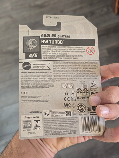 Hot Wheels Audi 90 Quattro - Blue (Imported) - Kinder Logs