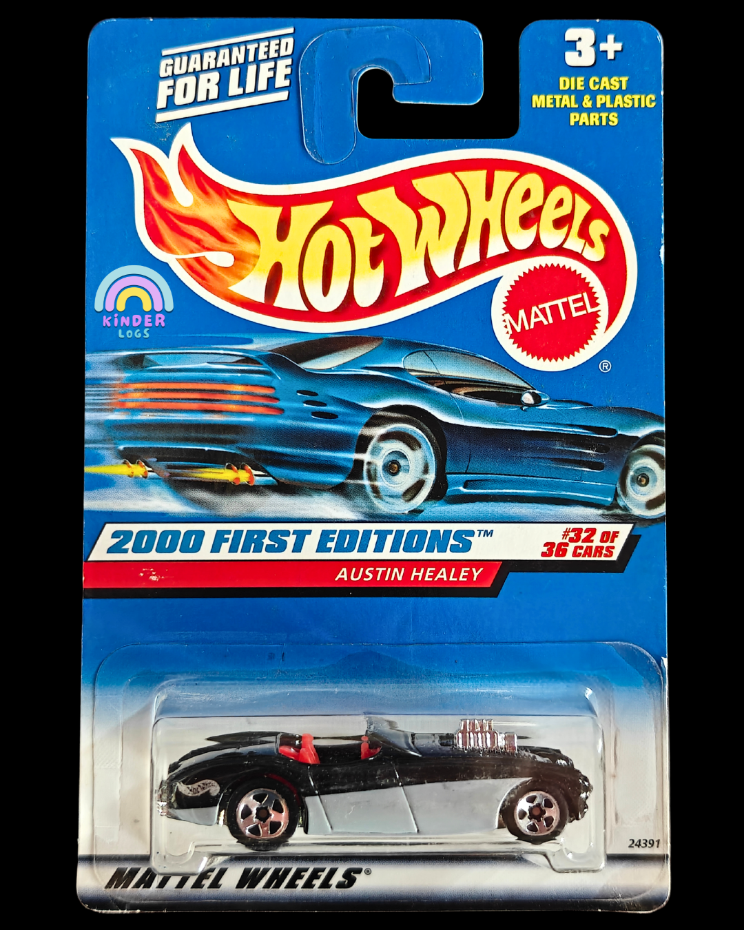 Hot Wheels Austin Healey - Black (Imported) - Kinder Logs