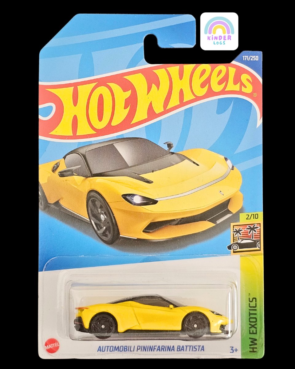 Hot Wheels Automobili Pininfarina Battista (Yellow) - Kinder Logs