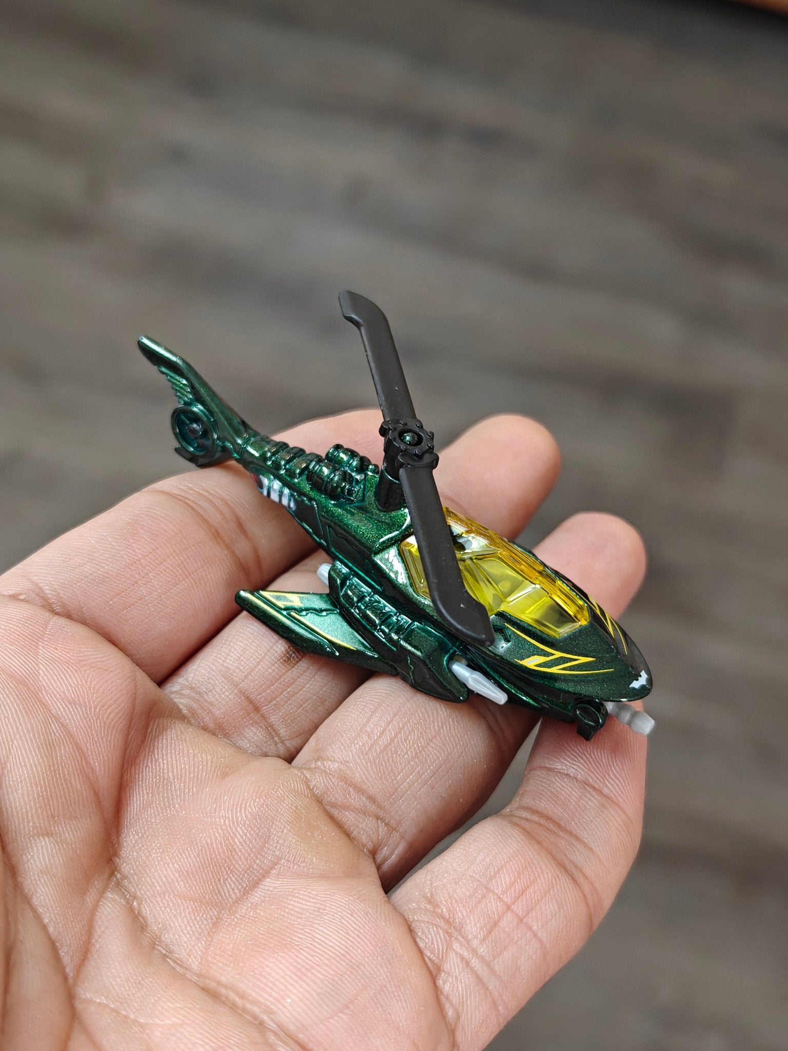 Hot Wheels Batcopter - Dark Green (Uncarded - New) - Kinder Logs
