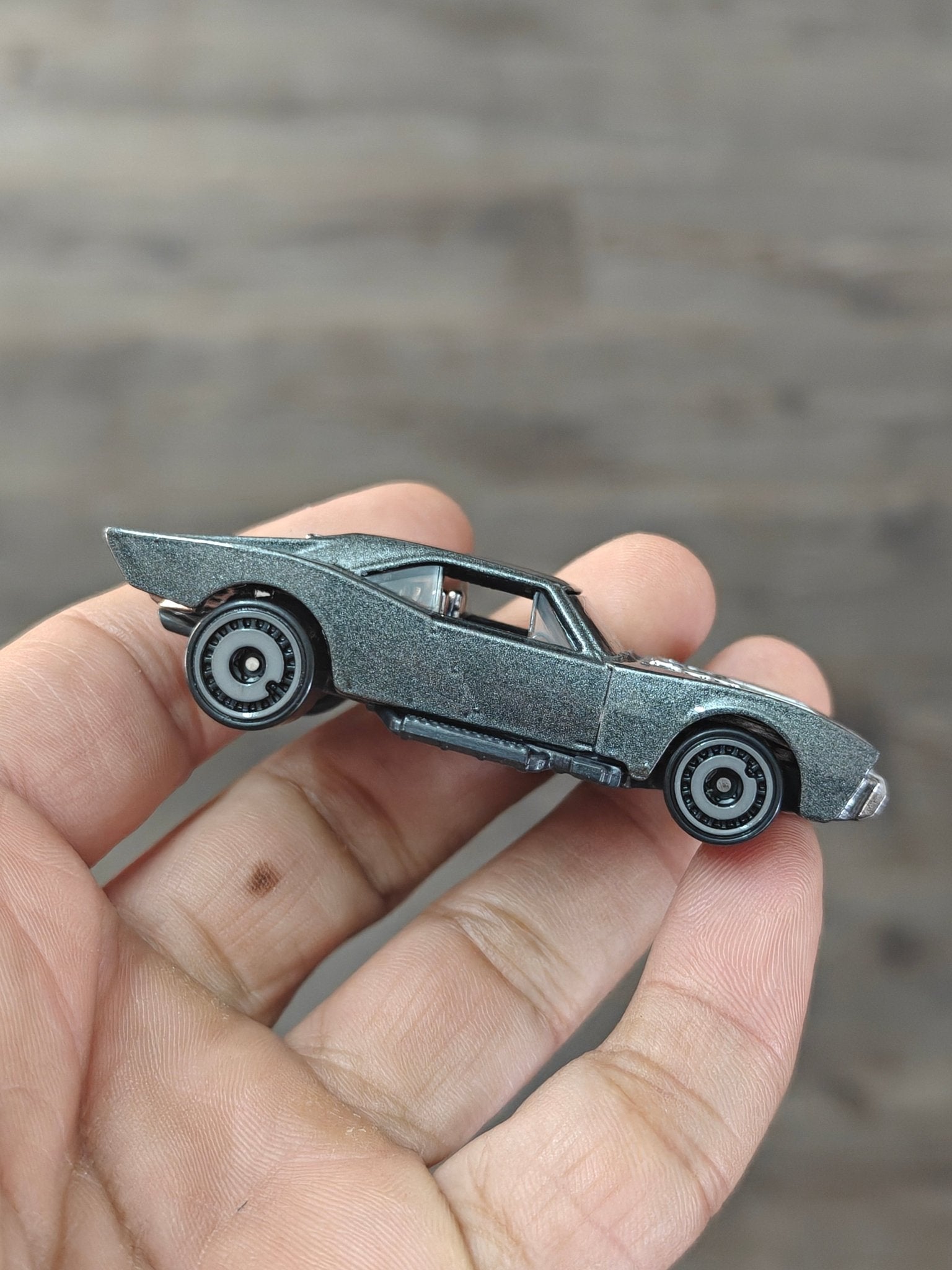 Hot Wheels Batmobile 2026 - Grey (Uncarded - New) - Kinder Logs