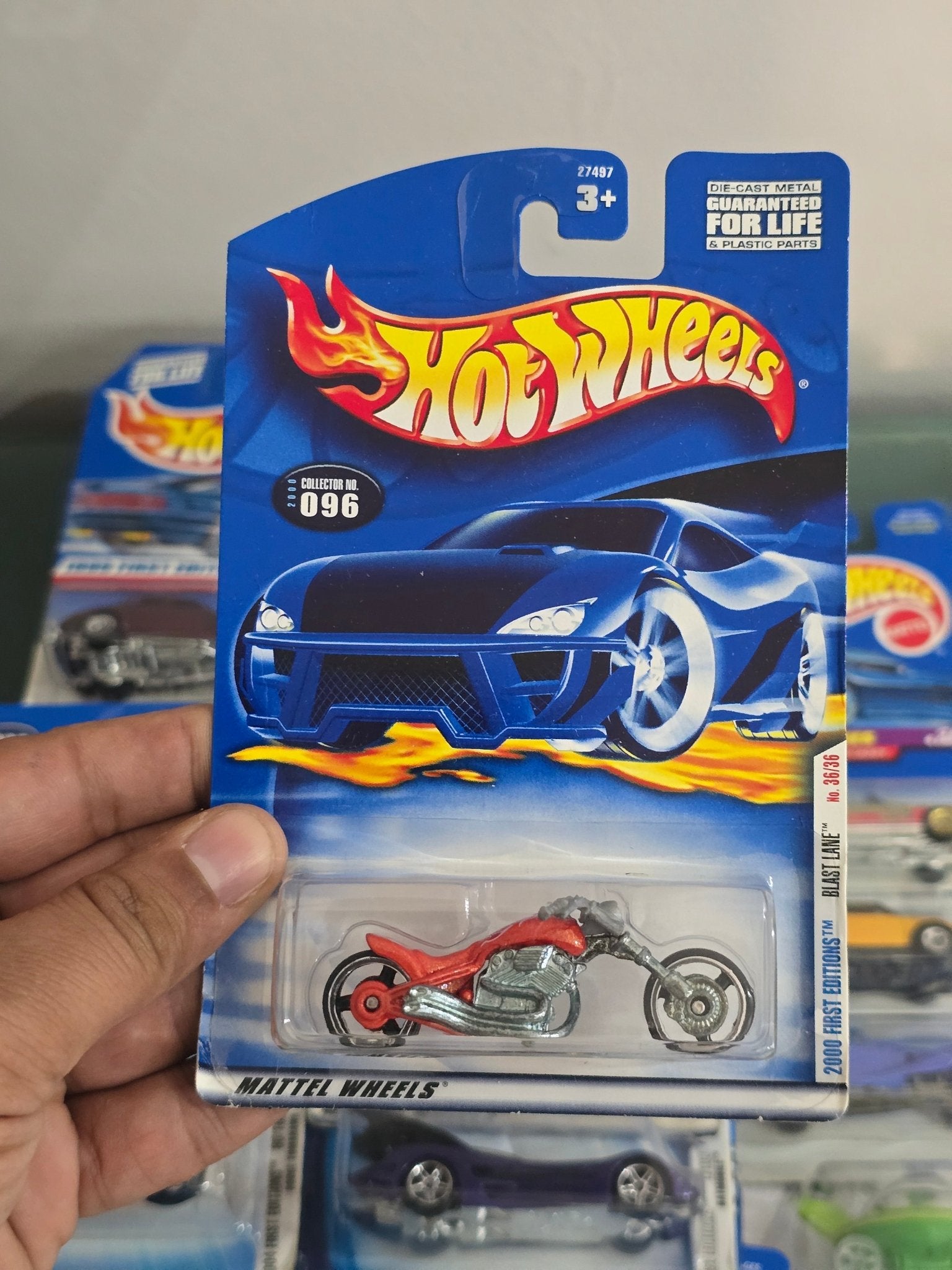 Hot Wheels Blast Lane Motorcycle - Collector No. 096 - Kinder Logs