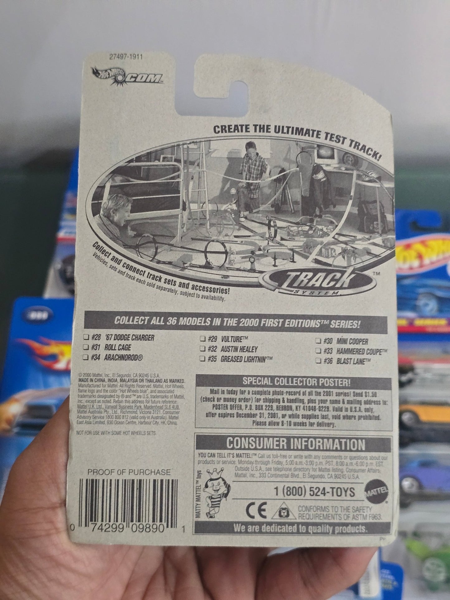 Hot Wheels Blast Lane Motorcycle - Collector No. 096 - Kinder Logs