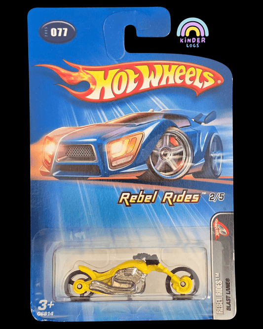 Hot Wheels Blast Lane (Yellow) - Collector No. 077 - Kinder Logs