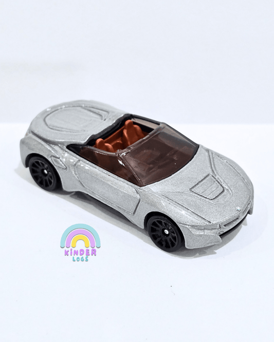 Hot Wheels BMW i8 Roadster - Silver (Uncarded) - Kinder Logs