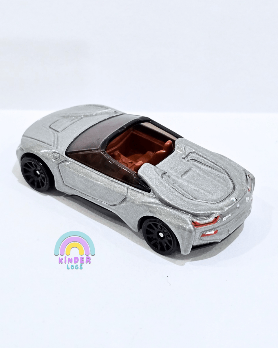 Hot Wheels BMW i8 Roadster - Silver (Uncarded) - Kinder Logs