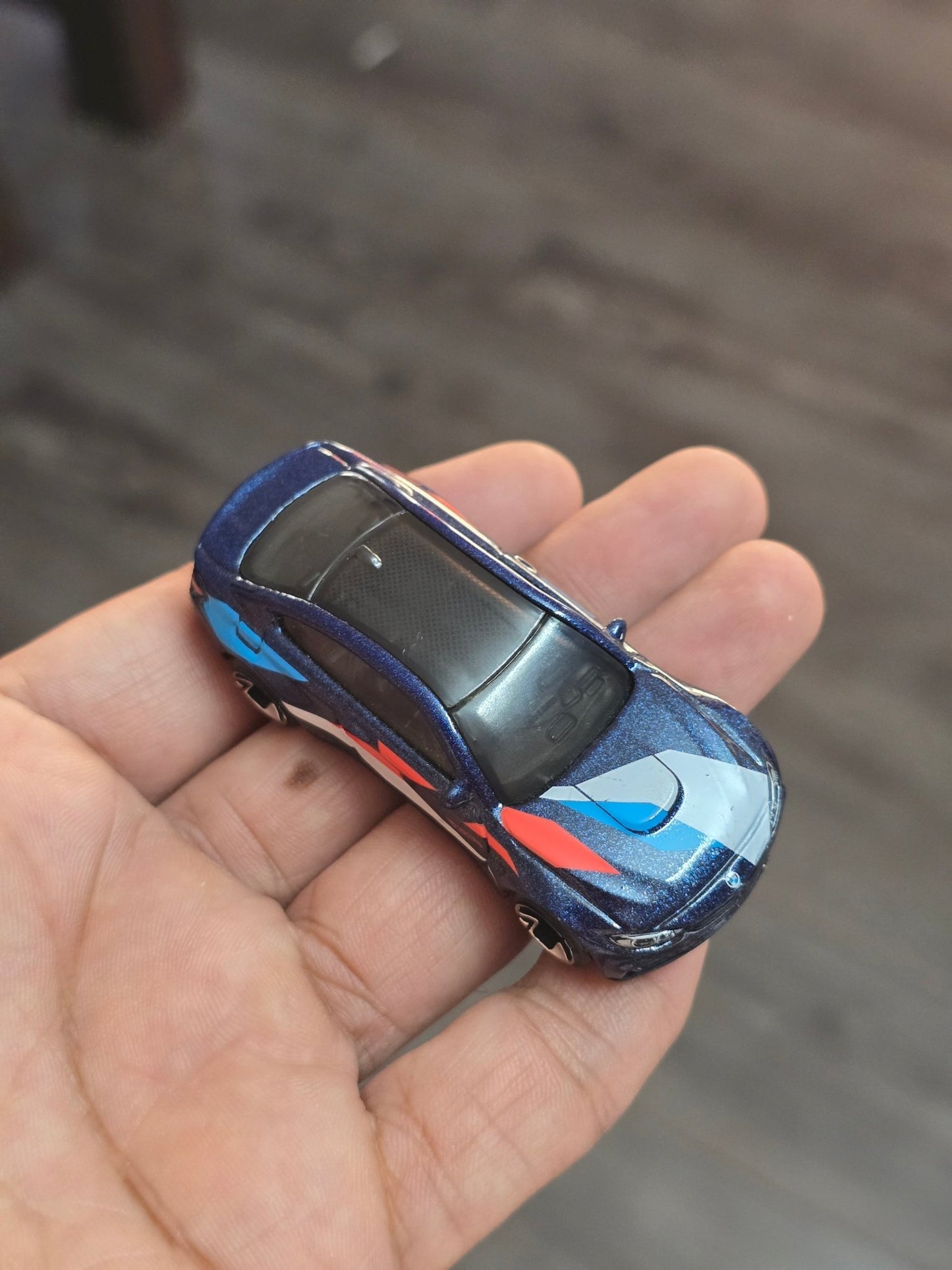 Hot Wheels BMW M4 - Blue With Graphics (Uncarded) - Kinder Logs
