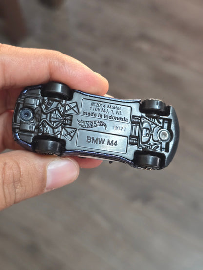 Hot Wheels BMW M4 - Blue With Graphics (Uncarded) - Kinder Logs