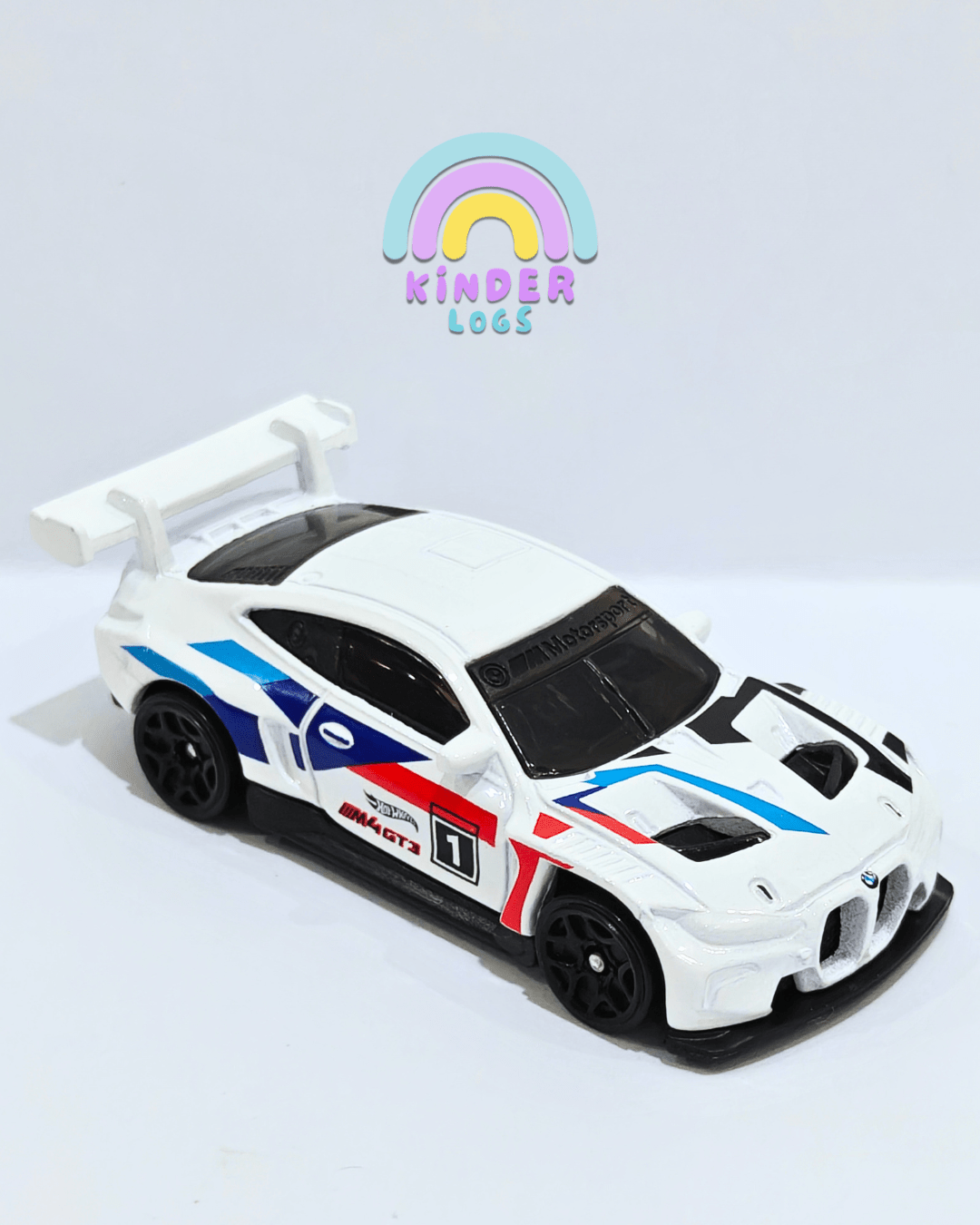 Hot Wheels BMW M4 GT3 - White (Uncarded - New) - Kinder Logs