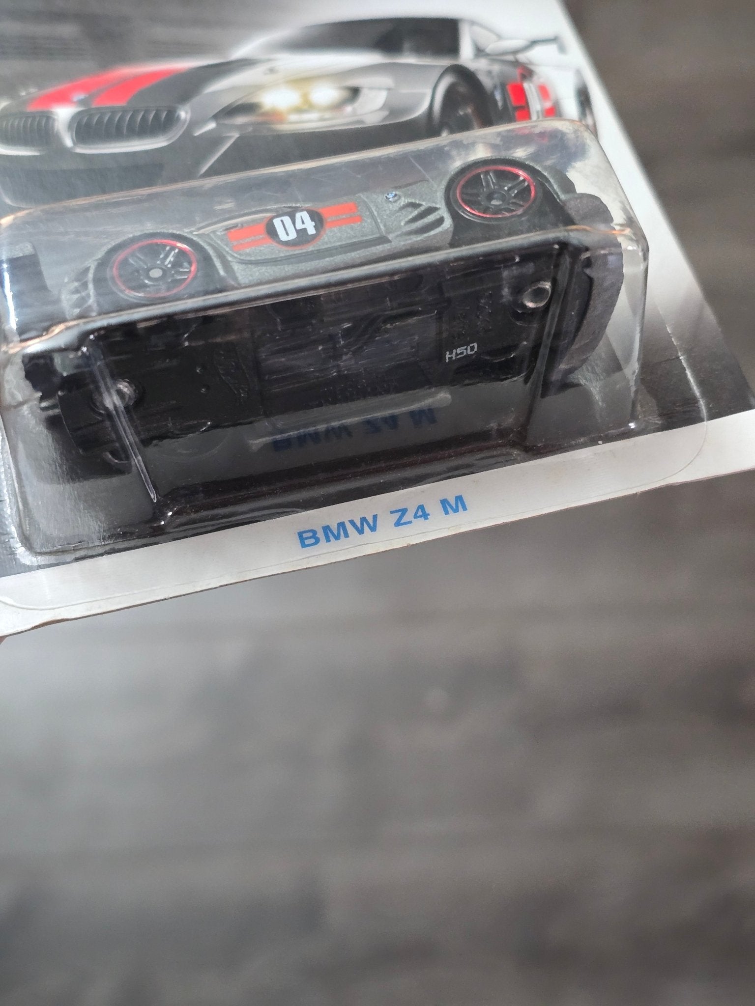 Hot Wheels BMW Z4 M - Grey (2015 Imported Card) - Kinder Logs