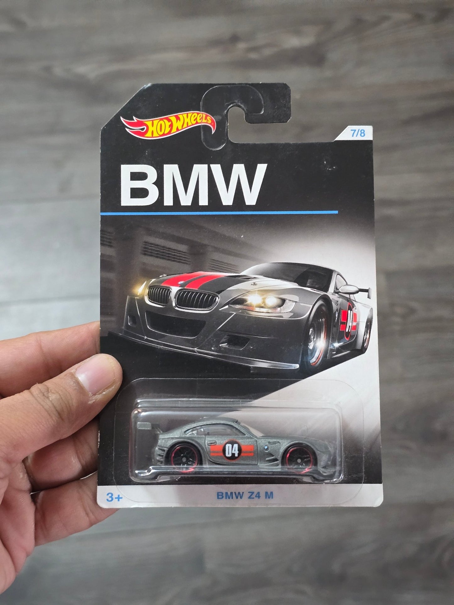 Hot Wheels BMW Z4 M - Grey (2015 Imported Card) - Kinder Logs
