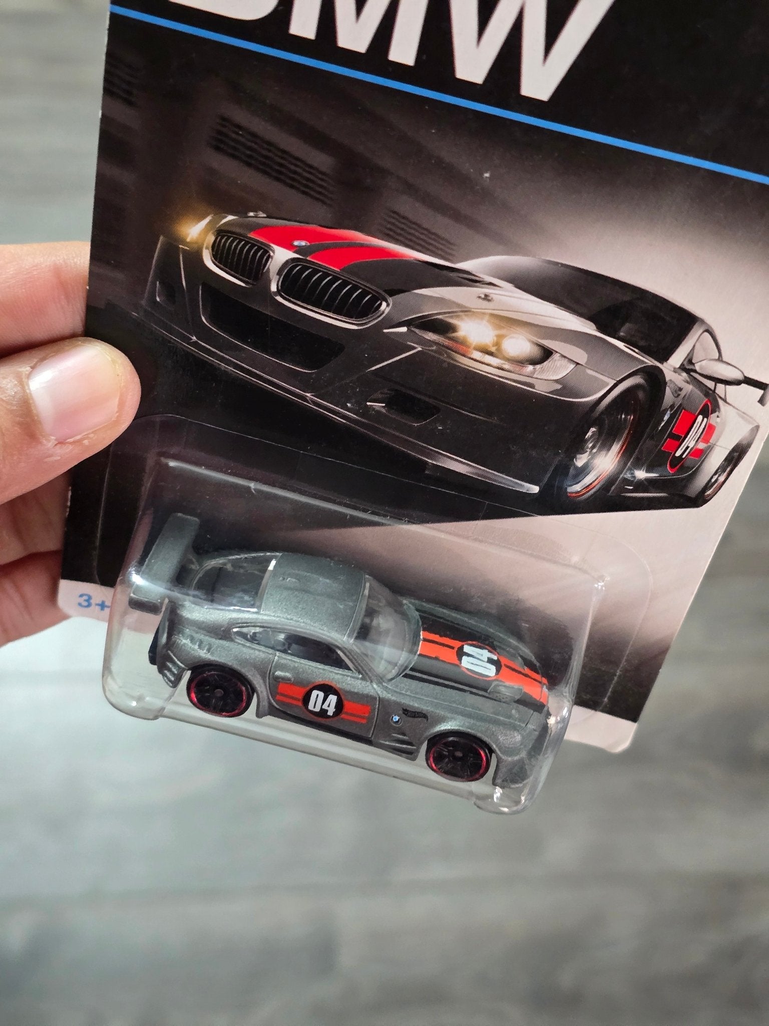 Hot Wheels BMW Z4 M - Grey (2015 Imported Card) - Kinder Logs