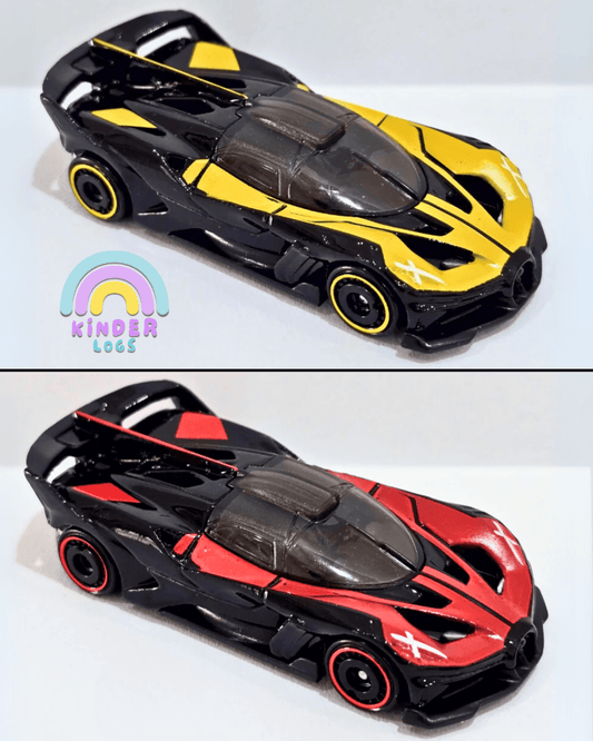 Hot Wheels Bugatti Bolide Combo - Yellow & Red (Uncarded) - Kinder Logs