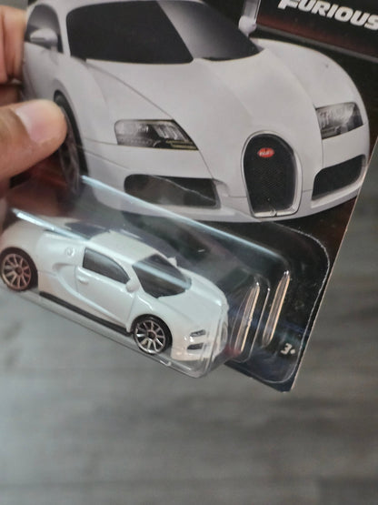 Hot Wheels Bugatti Veyron - White - Fast & Furious 7 (Imported) - Kinder Logs