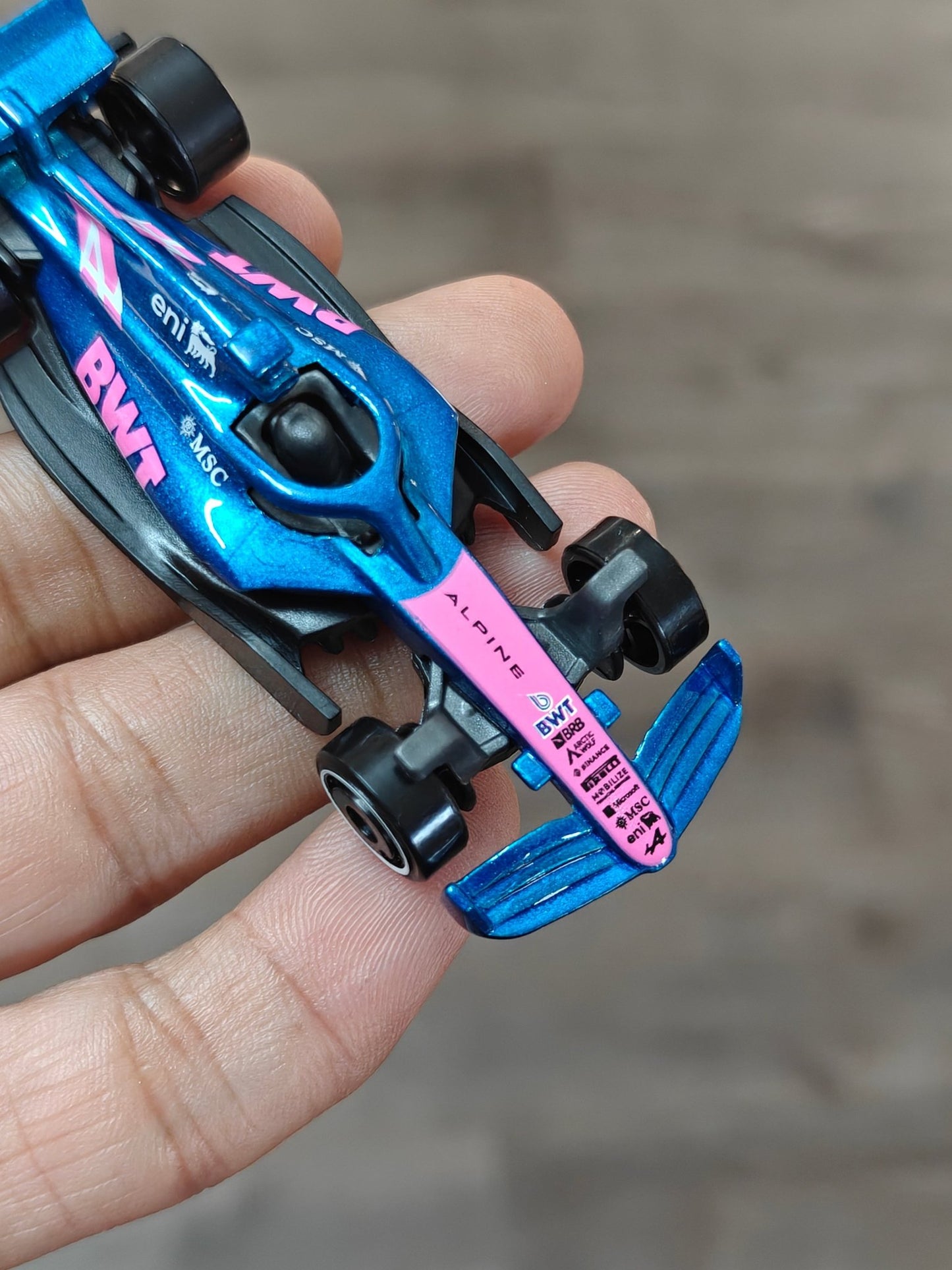 Hot Wheels BWT Alpine F1 Car - Blue (Uncarded - New) - Kinder Logs