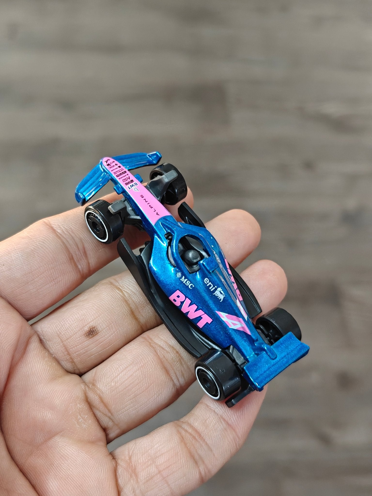 Hot Wheels BWT Alpine F1 Car - Blue (Uncarded - New) - Kinder Logs