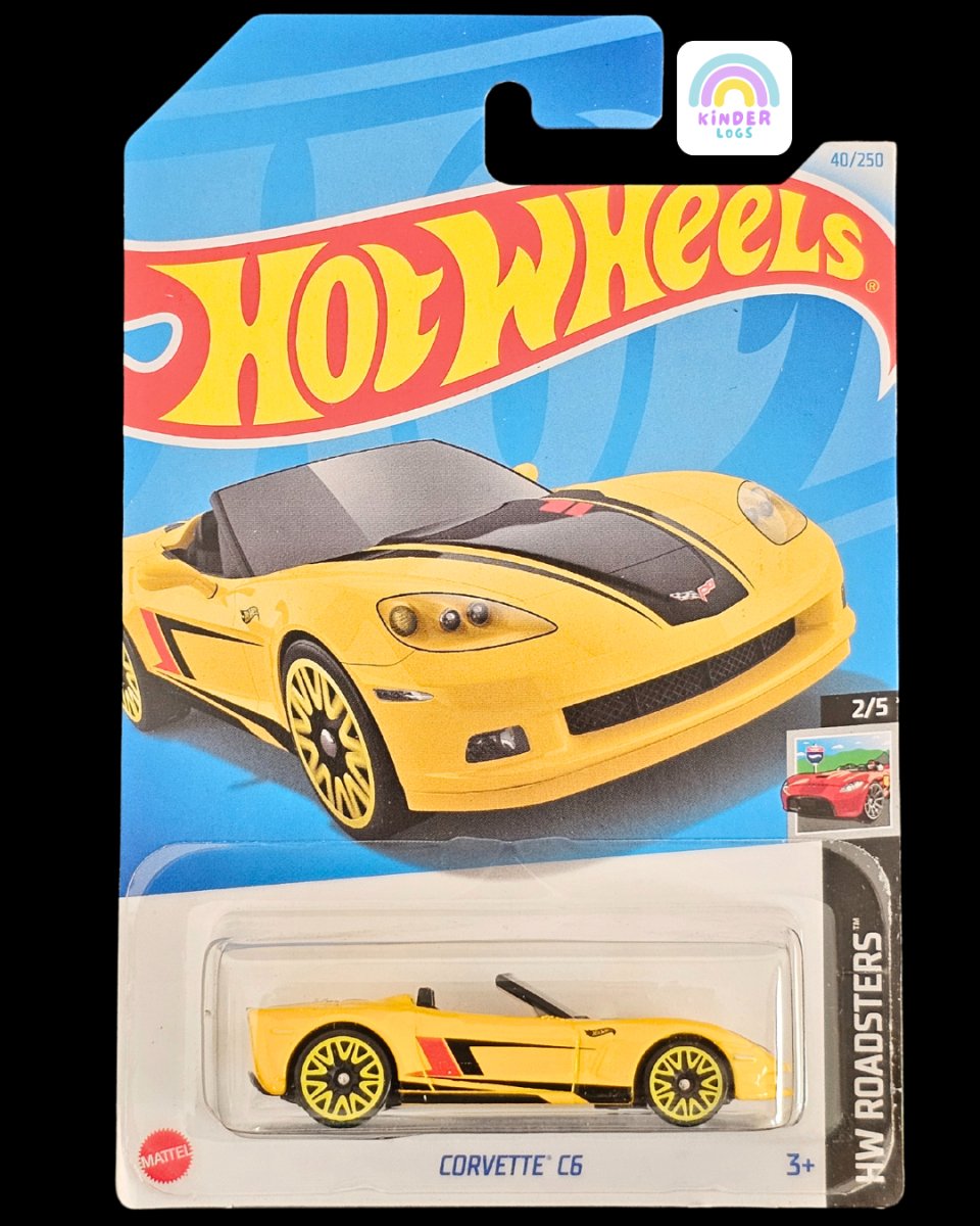 Hot Wheels Chevrolet Corvette C6 - Yellow (J Case) - Kinder Logs