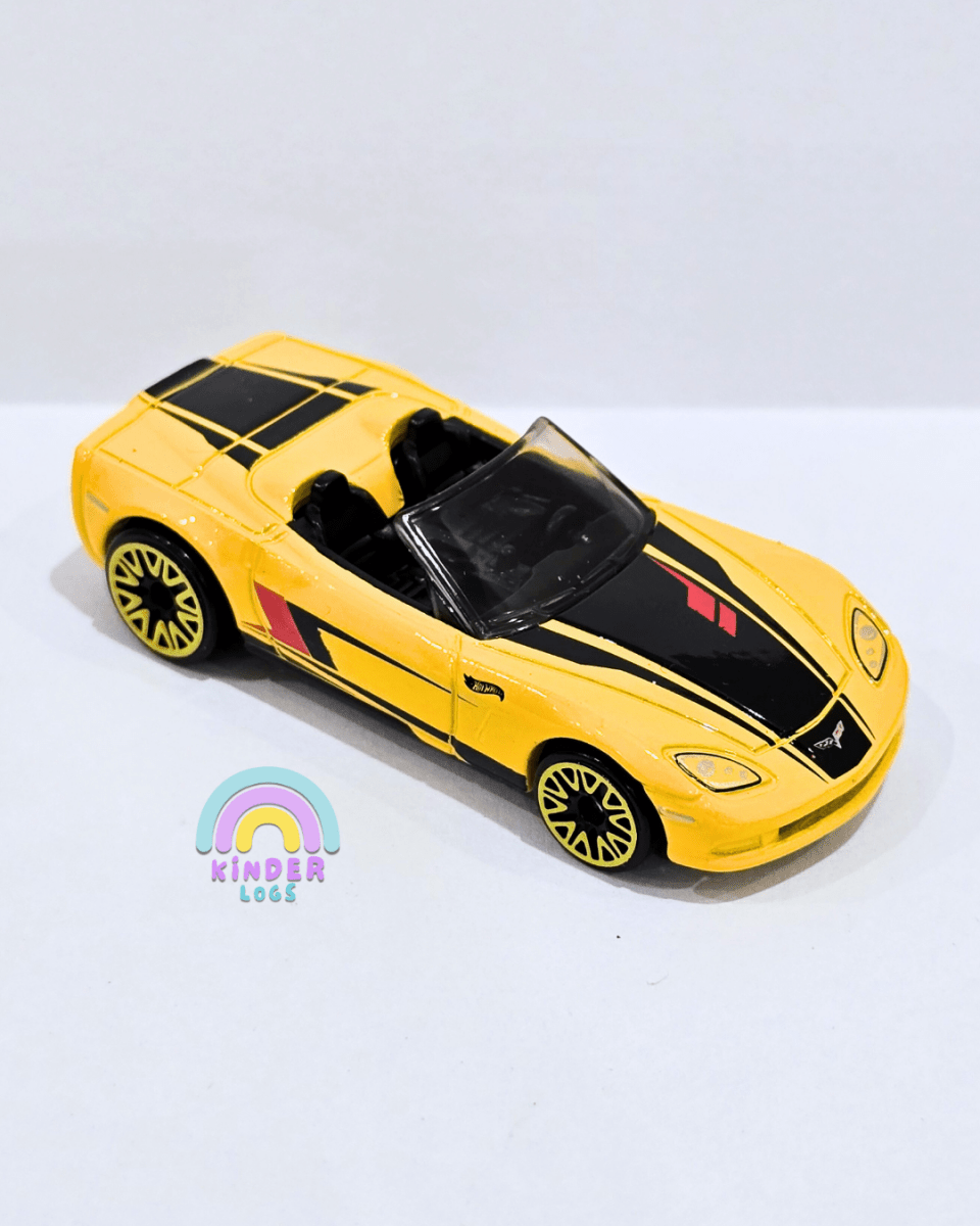 Hot Wheels Chevrolet Corvette C6 - Yellow (Uncarded) - Kinder Logs