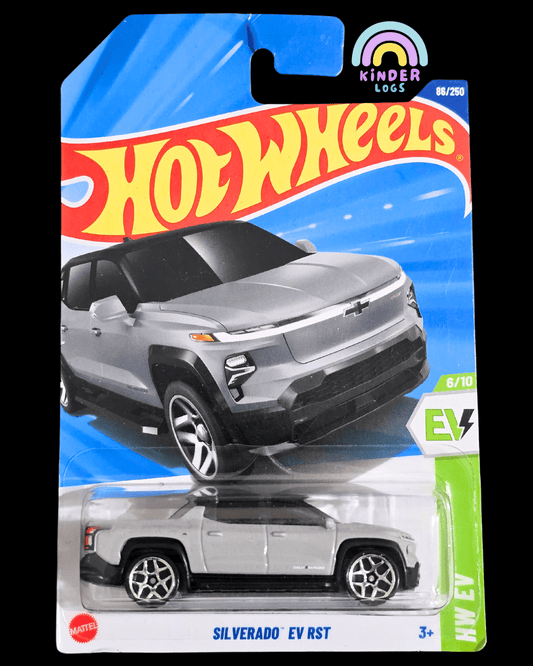 Hot Wheels Chevrolet Silverado EV RST - Grey (Imported) - Kinder Logs