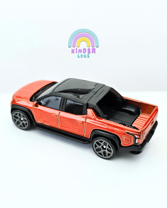 Hot Wheels Chevrolet Silverado EV RST - Orange (Uncarded - New) - Kinder Logs