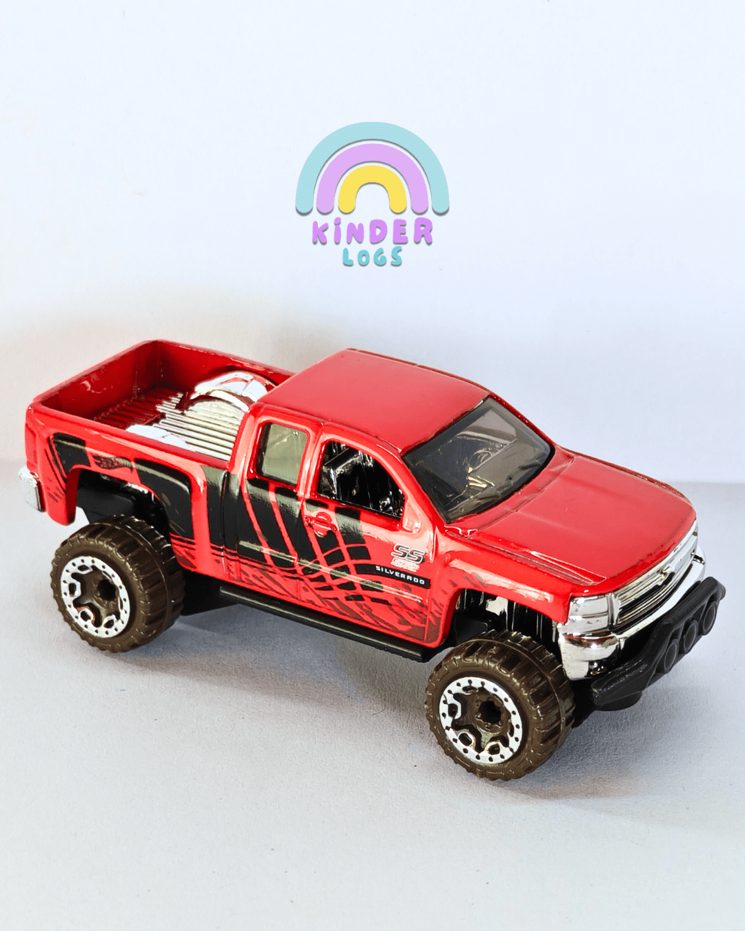Hot Wheels Chevy Silverado Off - Road - Red (Uncarded - New) - Kinder Logs