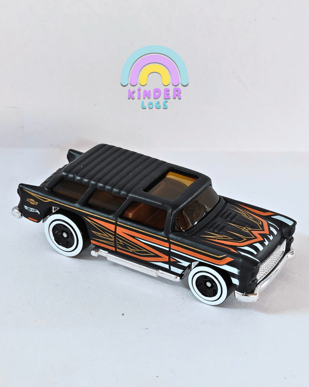 Hot Wheels Classic '55 Nomad - Black (Uncarded - New) - Kinder Logs