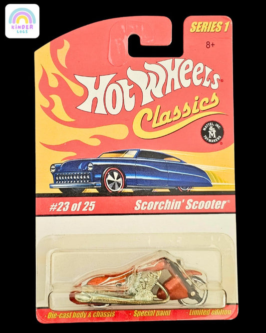 Hot Wheels Classics Scorchin' Scooter - Red Color - Kinder Logs