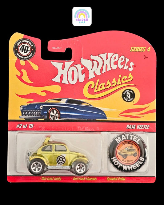 Hot Wheels Classics Volkswagen Baja Beetle With Button - Kinder Logs