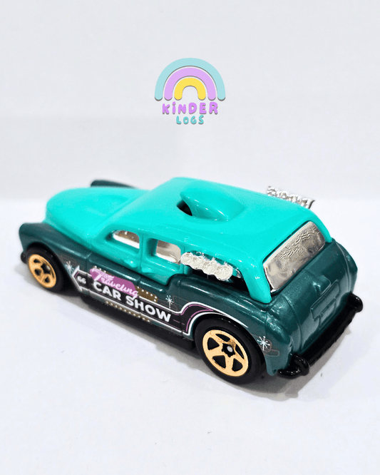 Hot Wheels Cockney Cab - Turquoise (Uncarded) - Kinder Logs