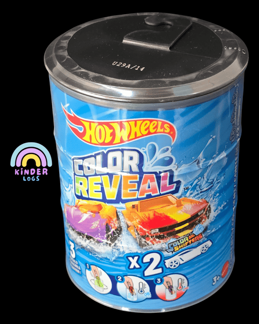 Hot Wheels Color Reveal Mystery Pack - Set of 2 Color Shifters (Black) - Kinder Logs