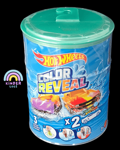 Hot Wheels Color Reveal Mystery Pack - Set of 2 Color Shifters (Green) - Kinder Logs