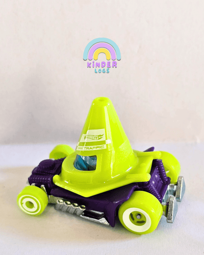 Hot Wheels Cone Shaker - Green - With Metal Base (Uncarded - New) - Kinder Logs