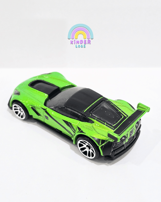 Hot Wheels Corvette C7.R Transformers - Green (Uncarded) - Kinder Logs