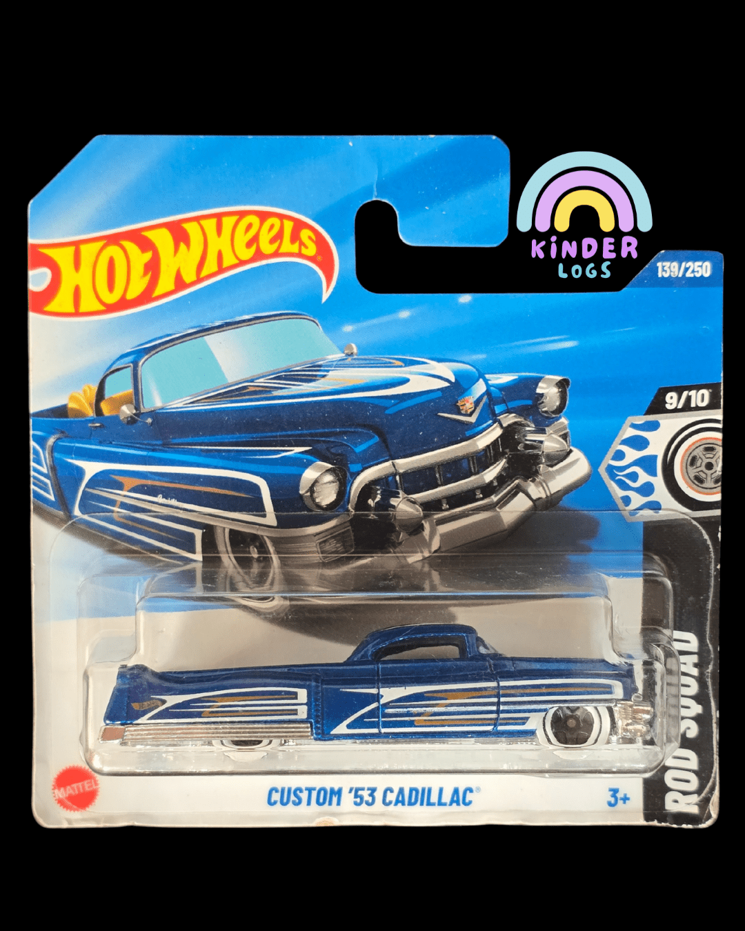 Hot Wheels Custom 1953 Cadillac - Blue (Imported Short Card) - Kinder Logs