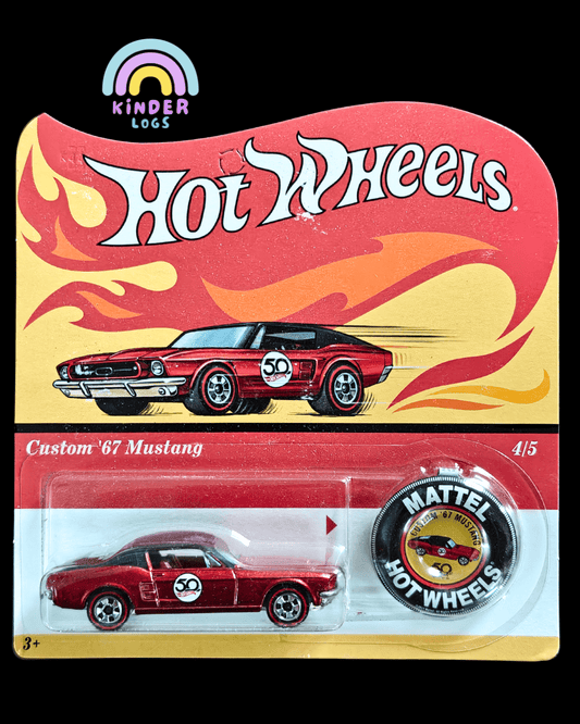 Hot Wheels Custom 1967 Ford Mustang - 50th Anniversary Special (Imported - 2017 Card) - Kinder Logs