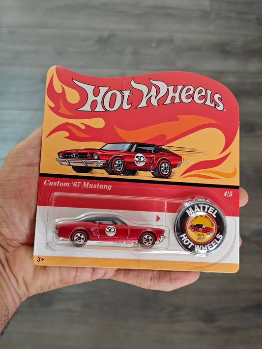 Hot Wheels Custom 1967 Ford Mustang - Wide Card (Imported) - Kinder Logs