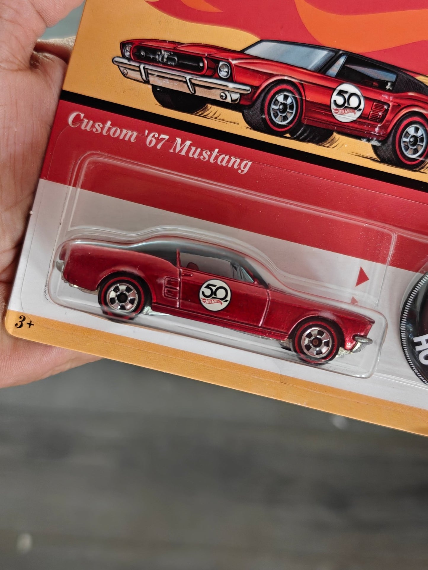 Hot Wheels Custom 1967 Ford Mustang - Wide Card (Imported) - Kinder Logs