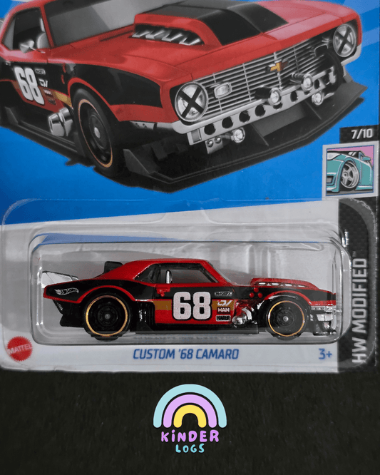 Hot Wheels Custom 1968 Chevrolet Camaro - Red (Imported) - Kinder Logs