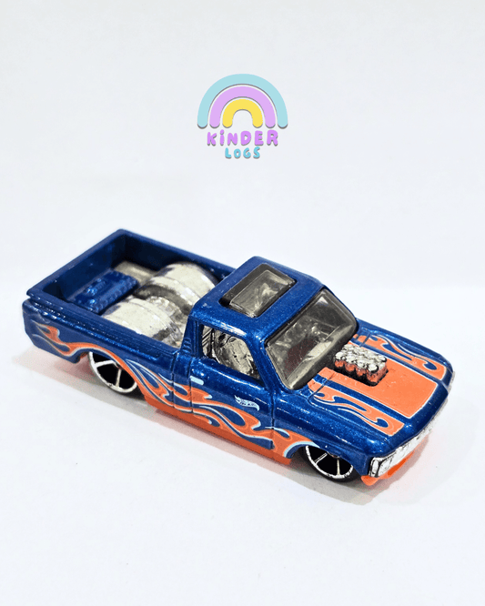 Hot Wheels Custom 1972 Chevy LUV - Blue With Orange Flames (Used Car) - Kinder Logs