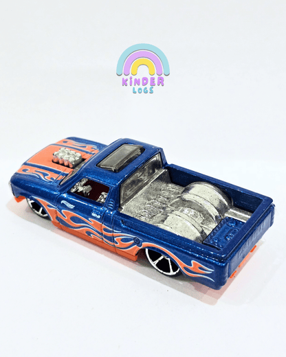 Hot Wheels Custom 1972 Chevy LUV - Blue With Orange Flames (Used Car) - Kinder Logs