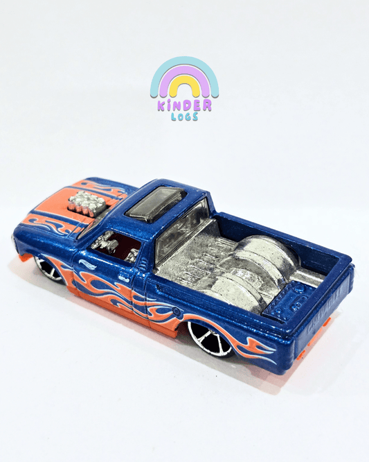 Hot Wheels Custom 1972 Chevy LUV - Blue With Orange Flames (Used Car) - Kinder Logs
