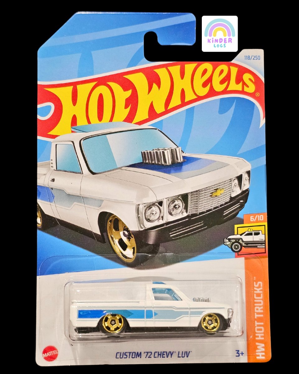 Hot Wheels Custom 1972 Chevy LUV (White Color) - Kinder Logs